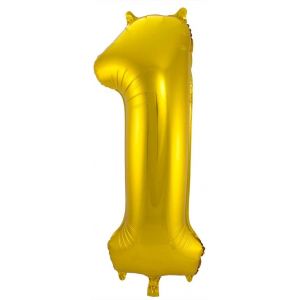 Folat Chiffre ballon en aluminium ''1'' 86 cm d'or