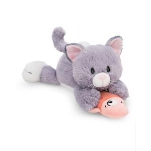 Nici Peluche chat couch&eacute; avec poisson