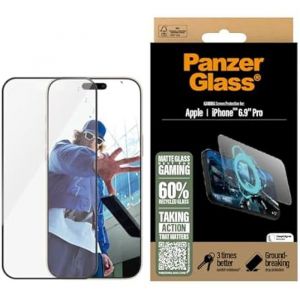 PanzerGlass Gaming Displayschutz iPhone 16 Pro Max Ultra-Wide Fit, Apple, Apple - iPhone 16 Pro Max, Trockene Anwendung, Kratzresistent,