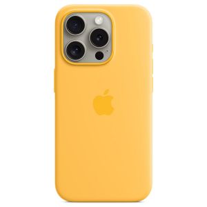 Image de Apple Coque et &eacute;tui t&eacute;l&eacute;phone mobile Coque en silicone avec MagSafe pour iPhone 15 Pro - Rayon de soleil