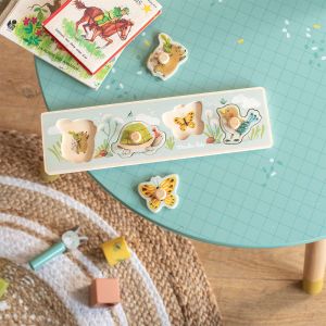 Moulin roty Puzzle encastrable 4 animaux Trois petits lapins