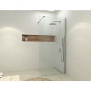 Sanycces Paroi de douche fixe Single chromé - 130 cm