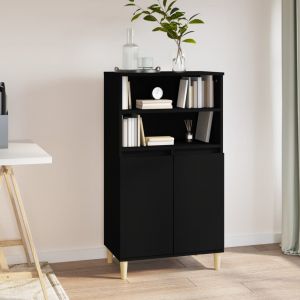 VidaXL Buffet haut Noir 60x36x110 cm Bois d'ingénierie Noir