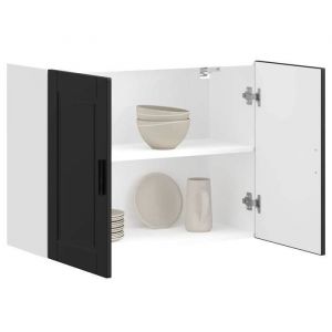 VidaXL Armoire Murale De Cuisine Porto Noir Bois D'ingénierie