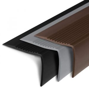 Profil&eacute; de marche d'escalier en PVC en forme de L - Protection &eacute;l&eacute;gante pour escaliers de toutes sortes 120 x 6,0 x 4,2 cm, Seattle Marron