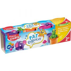 Image de Maped Creativ - P&acirc;te &agrave; Modeler Pat'Dough - 4 Pots - Couleurs secondaires - 4 Pots de P&acirc;te &agrave; Modeler de 114g Violet, Orange, Rose et Vert