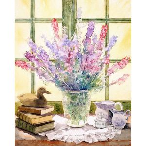 Figured'Art Peinture par Numéro Adulte Bouquet de Lupin - Activité Manuelle Kit de Loisir Créatif DIY Numéro d'Art Complet - 40x50cm sans châssis en bois