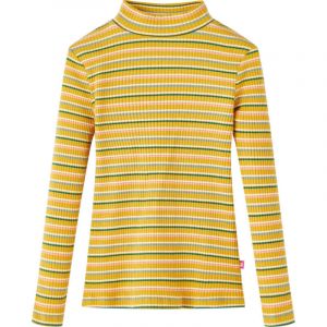VidaXL T-Shirt Enfants Manches Longues Faux Col Roul&eacute; Ocre 140