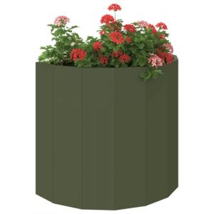 VidaXL Jardini&egrave;re Vert Olive 60 X 30 X 50 Cm Acier