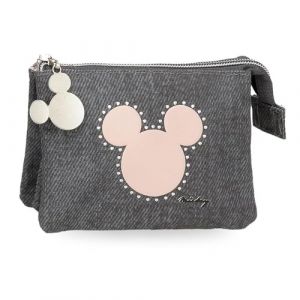 Joumma Disney Mickey Studs Porte-Monnaie en Polyester Noir 14 x 10 x 3,5 cm, Noir, Porte-Monnaie