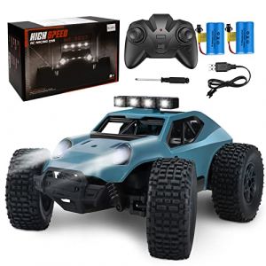 Kizeefun Voiture Telecommandee, 2,4 Ghz 120 RC Vehicule Tout-Terrain 20 KmH Jouet Electrique Tout-Terrain avec 2 Piles 50 Min De L