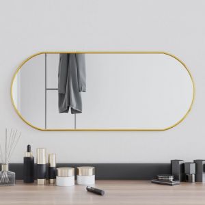 VidaXL Miroir mural Doré 70x30 cm Ovale