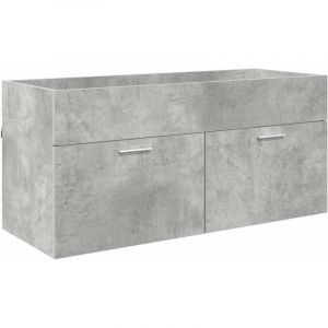 VidaXL Armoire d'&eacute;vier Gris b&eacute;ton 38,5 x 100 x 46 cm Bois d'ing&eacute;nierie