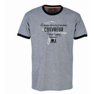 Bosseur Tee-shirt de travail Couvreur Gris chiné - Taille S - 11533-001