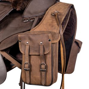 Sacoche de selle en cuir double Edix Saddles Astor Nubuck
