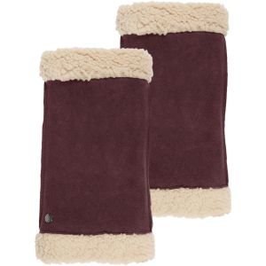 Isotoner Gants Mitaines Femme cuir velours fourr&eacute; Bordeaux