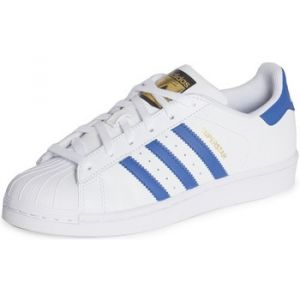 Adidas Superstar, Baskets Basses Gar&ccedil;on, Blanc (FTWR White/EQT Blue S16/Eqt Blue S16), 36 2/3 EU