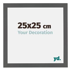 Yd. - Your Decoration - 25x25 cm - Cadres Photo en mdf Avec Verre acrylique - Anti-Reflet - Excellente Qualité - Anthracite - Cadre Decoration Murale