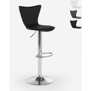 Tabouret haut de bar cuisine Tolix industriel en acier m&eacute;tallique Steel Rocket Blanc