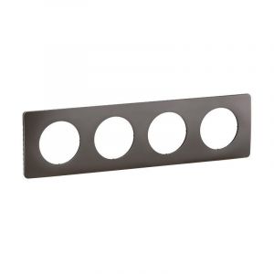 Legrand Plaque C&eacute;liane 4 postes - Gris Cendr&eacute; emballage GD (CP1024)