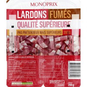 Monoprix Lardons fum&eacute; qualit&eacute; sup&eacute;rieure - Les 2 barquettes - 200 g