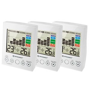 Bresser 7007412 Hygromètre avec Alarme de moisissure, Blanc, 8.5 x 3,5 x 11 cm Lot de 3