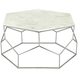 Image de Menzzo Table basse Oracle Marbre et pieds Nickel