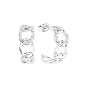 Image de s.Oliver Boucles d'oreille créoles argent sterling Oxyde de Zirconium femme, Argenté, Standard - 2028500