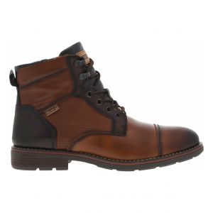 Pikolinos Bottines en cuir marron et &agrave; lacets et zip lat&eacute;ral