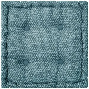Atmosphera Coussin de sol Otto 40 x 40 x 8 cm - Bleu canard