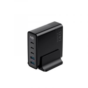 Havit Chargeur 6939119068417 GaN 140W 3x USB-C 2x USB-A Noir intérieur 1 m