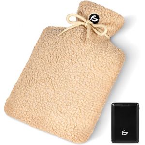 Bouillotte &eacute;lectrique - 3 &eacute;tapes - Bouillotte - 10 000 mAh Powerbank - Manchette lavable - Bouillotte rechargeable - Teddy Beige - Saaf Comfort