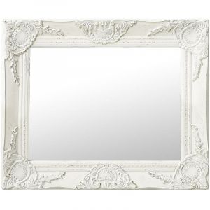 VidaXL Miroir mural style baroque 50x40 cm Blanc