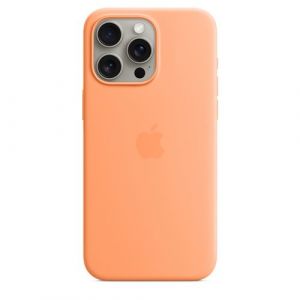 Apple Coque en silicone avec MagSafe pour iPhone 15 Pro Max - Sorbet a l''orange