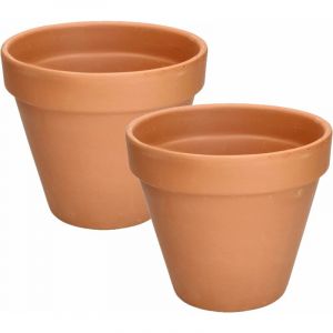 Kotarbau - Lot de 2 pots de fleurs en terre cuite ø 19 cm avec bord pour l'intérieur et le jardin