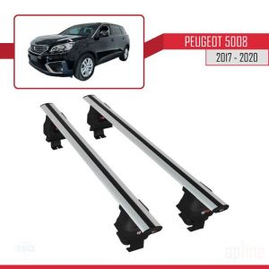 Barres de toit - ACE-4 - Compatible Peugeot 5008 - Aluminium - Gris - Charge utile < 300 kg
