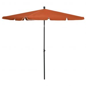 VidaXL Parasol de jardin avec m&acirc;t 210x140 cm Terre cuite