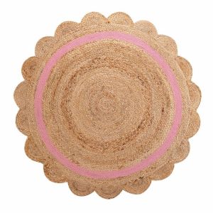 Image de Decoratie Tapis rond pompons 90 jute polycoton Rosaly