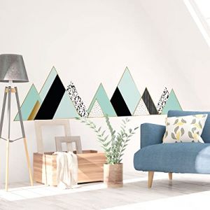Stickers muraux - Décoration chambre salon - Autocollant Sticker mural géant montagnes scandinaves ENNEDI - 120x180cm