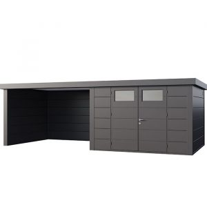 Abri de Jardin ELEGANTO 3330 lounge L fermé G - Façade L.328 x l.298 cm - lounge L.344 x l.318 cm- 9,8 m² et 10,2 m² 126 - Couleur Anthracite