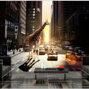 Image de Artgeist Papier peint - Girafe à New York 300x231