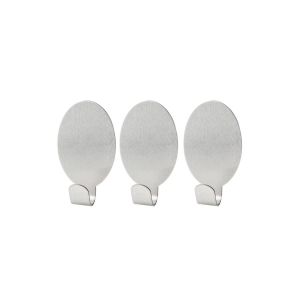 Fackelmann 61441 ellipse crochet universelle acier inoxydable argent 4,1 x 2,4 x 2 cm 3 pièces