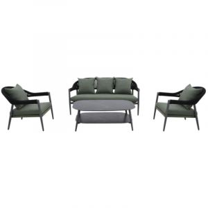 Salon de jardin Camarillo Vert en aluminium - 5 places