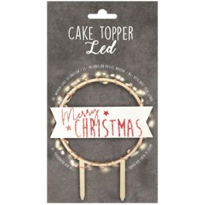 Image de Scrapcooking Cake Topper à Led - Merry Christmas - 8,5 cm