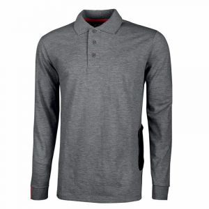 U-Power Polo manches longues gris foncé Slim LIVE Taille:L
