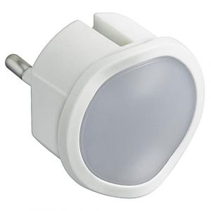 Legrand Veilleuse lampe torche avec batterie avec 2 LEDs haute luminosité et fiche 2P 10A - blanc