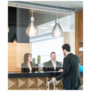 Image de Mad&eacute;costore Store Enrouleur transparent de protection et de distanciation ProtectStore Rail - Transparent - L144 x H180cm