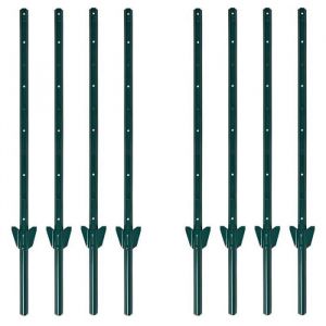 Poteau de cl&ocirc;ture Ancrage de sol 87 cm Jeu de 8 poteaux de cl&ocirc;ture Poteau vert