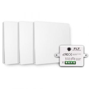 Prise murale commandée sans fil et sans pile - Qualité Pro - 1 télécommande radio auto alimentée + 1 prise EU 3000w