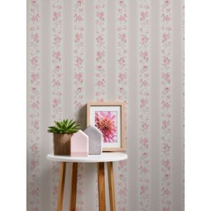 A.S. Creation Maison Charme 390694 Papier peint intissé Motif floral Greige Blanc Rouge 10,05 m x 0,53 m Fabriqué en Allemagne